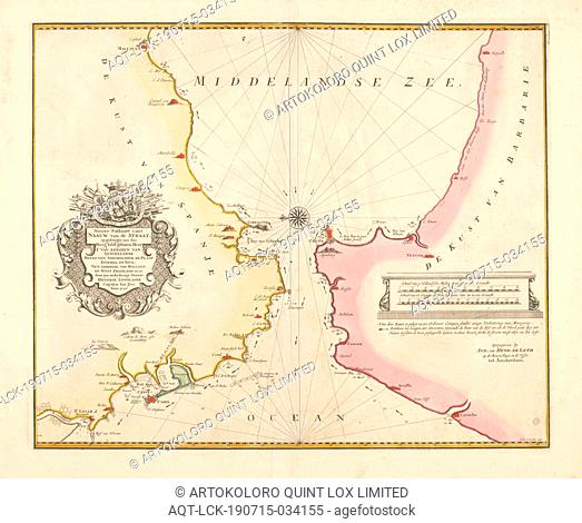 Nautical map of the Strait of Gibraltar New Passport from the Strait of Strait (title on object), Nautical map of the Strait of Gibraltar with the coasts of...