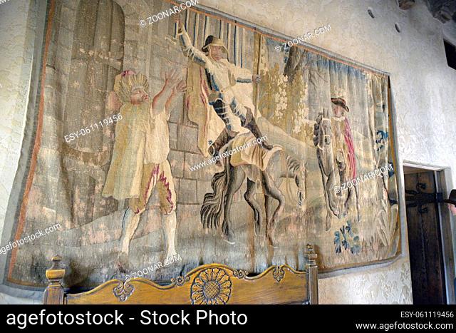 Woven mural at Scotty's Castle, Death Valley, California