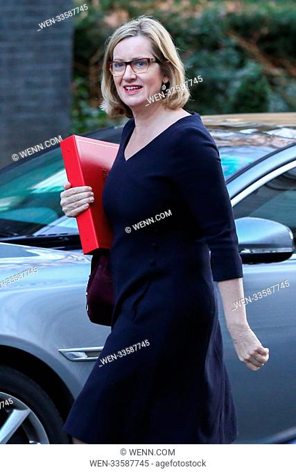 Ministers attend weekly cabinet meeting in Downing Street. Featuring: Amber Rudd - Home Secretary Where: London, London, United Kingdom When: 16 Jan 2018...