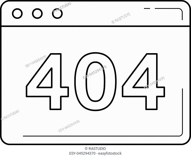Unavailable website vector line icon isolated on white background. 404 error line icon for infographic, website or app