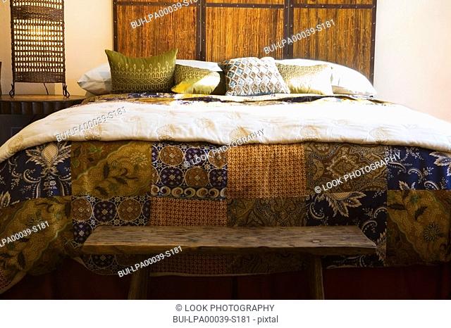 Patterned Quilt on Cozy Bed