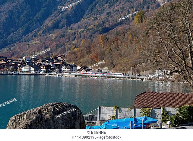 Brienz, autumn, Bernese Oberland, canton Bern, Switzerland, Europe, village, Switzerland, Brienzersee, lake, Lake Brienz
