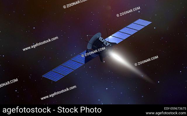mission to mars satellite 3d illustration