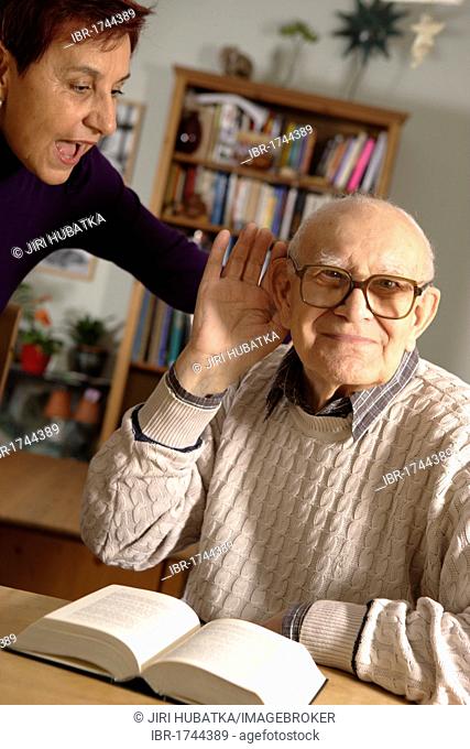 Senior, 92, hard of hearing, with daughter