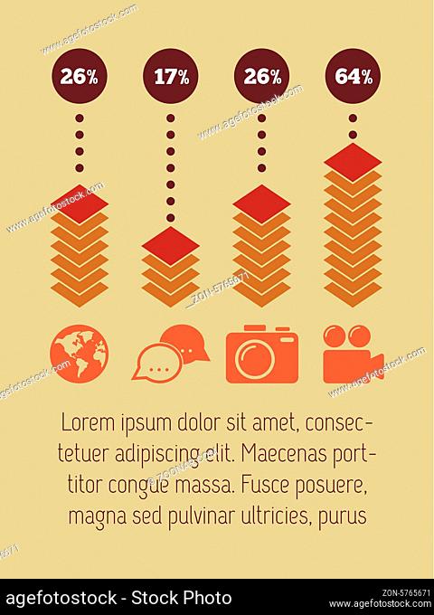 Flat Social Media Infographic. Vector Template