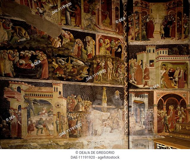 Valeri Chapel frescoes, 1423-1426, Bertolino de 'Grossi's workshop, Cathedral of Santa Maria Assunta, Parma, Emilia-Romagna. Detail