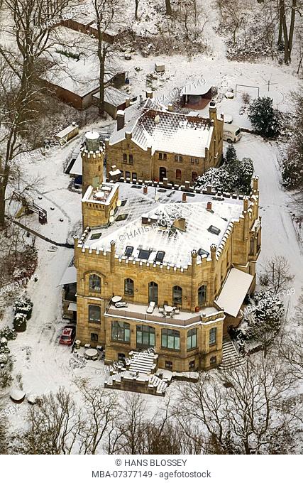 Aerial view, The manufacturer Caspar Diedrich Killing (owner of the wagon factory Killing & Sons) built the house in the style of a castle in 1878 and called it...