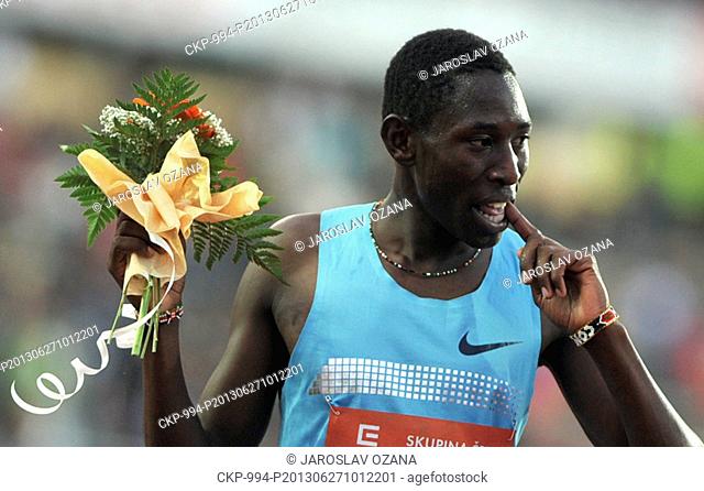 Conseslus Kipruto of Kenya won 3 km hurdles during the Golden Spike 2013, IAAF World Challenge athletics meeting in Ostrava, Czech Republic, on Thursday