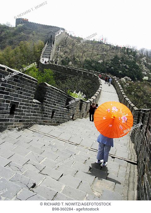 Tourist exploring Great Wall. China