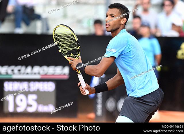 Canadian tennis player Felix Auger-Aliassime during the Italian open of tennis at Foro Italico. Rome (Italy), May 10th, 2022