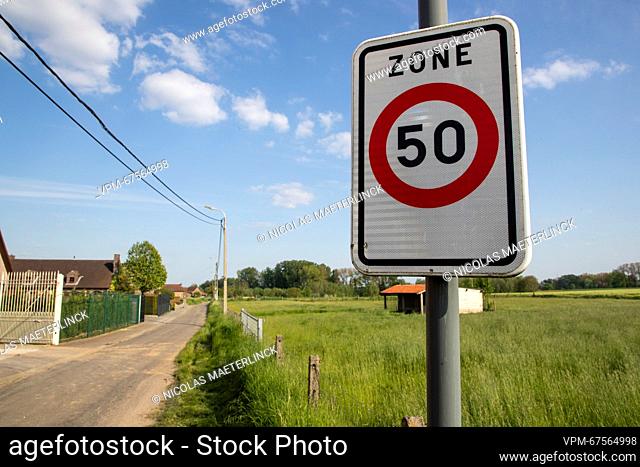 Illustration picture shows a traffic sign indicating F4a 50 km/h zone in Lierde on Friday 19 May 2023. BELGA PHOTO NICOLAS MAETERLINCK