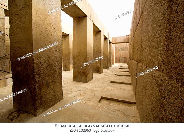 Cairo, Egypt – November 12, 2018: photo for Egyptian monuments showing the Pharaonic civilization and construction in the Pyramids of Giza in Cairo city capital...