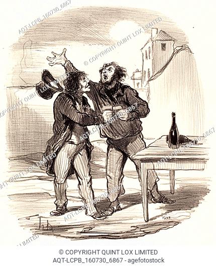 HonorÃ© Daumier (French, 1808 - 1879), Membre du dix DÃ©cembre prenant le la, 1850, lithograph