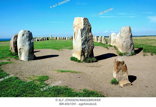 Ales stenar, Ale's Stones, megalithic stones, ship setting, Kåseberga, Scania, Sweden