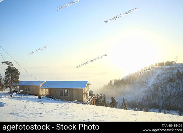 RUSSIA, YAKUTSK - DECEMBER 5, 2023: The Sopka Lyubvi [Hill of Love] observation deck in Yakutsk, the capital city of Russia's Republic of Sakha (Yakutia)