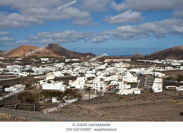 view to rural village in Lanzarote