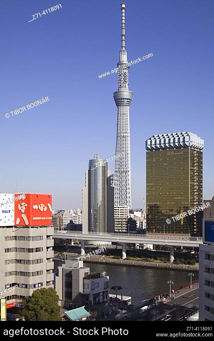 Japan, Tokyo, Sumida, Tokyo Sky Tree, skyline,