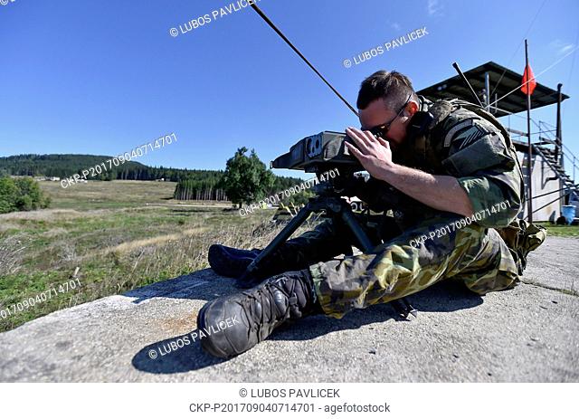 Czech soldier of a military team of forward air controllers prepares for the big international Ample Strike war games in Boletice, Czech Republic, September 4