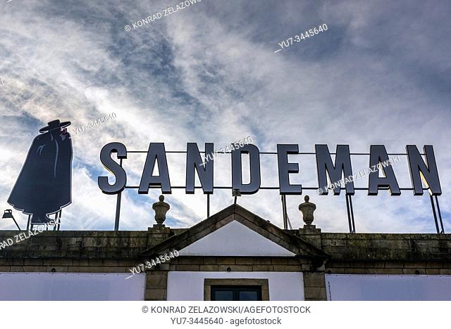 Sandeman Port wine building on Diogo Leite Avenue in Vila Nova de Gaia city of Portugal