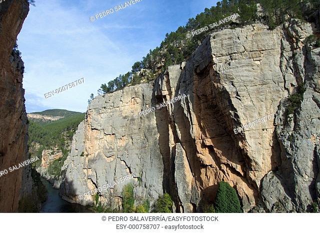 narrow valley named Estrecho de Mijares, Montanejos, Castellon de la Plana, Valencia, Spain