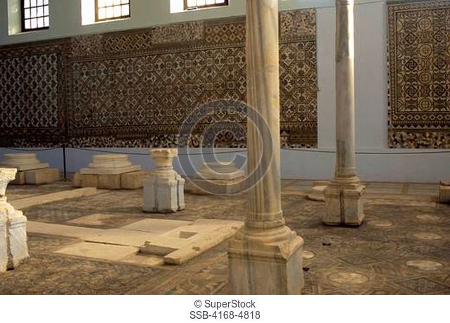 Libya, Near Tripoli, Sabratha, Roman Museum, Mosaic
