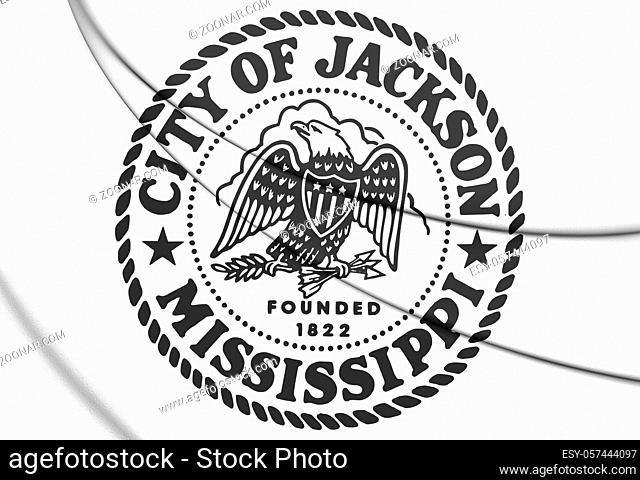 3D Seal of Jackson (Mississippi), USA. 3D Illustration
