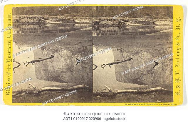 Reflection of El Capitain in the Merced River, 1870/71, Anthony & Company, American, active 1848–1901, United States, Albumen print, stereo, No