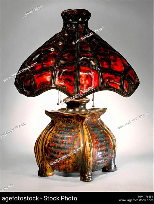 Table lamp. Artist: Pierre-Adrien Dalpayrat (French, Limoges 1844-1910 Limoges); Date: ca. 1900-1902; Medium: Glass, glazed stoneware, bronze; Dimensions: H