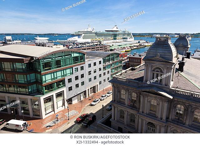 Royal Caribbean's Jewel of the Seas cruise ship in port at Portland, Maine