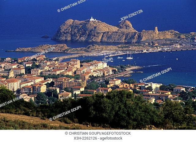 Ile-Rousse, coastal town of Balagne region, Haute-Corse department, Northern Corsica, France, Europe