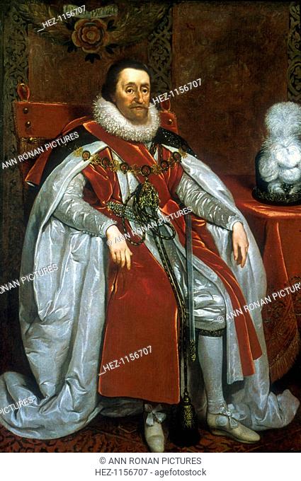 James I, King of England and Scotland, 1621. James (1566-1625) became King of Scotland in 1567 and England in 1601. The son of Mary Queen of Scots