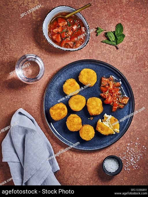 Cheese croquettes and salsa