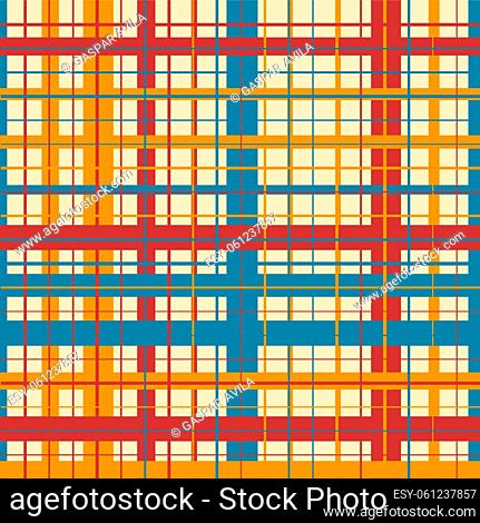 Plaid pattern with criss-crossed lines in assorted widths and colors