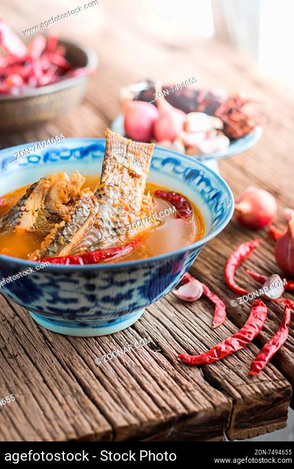 sour soup made of tamarind paste with tilapia or