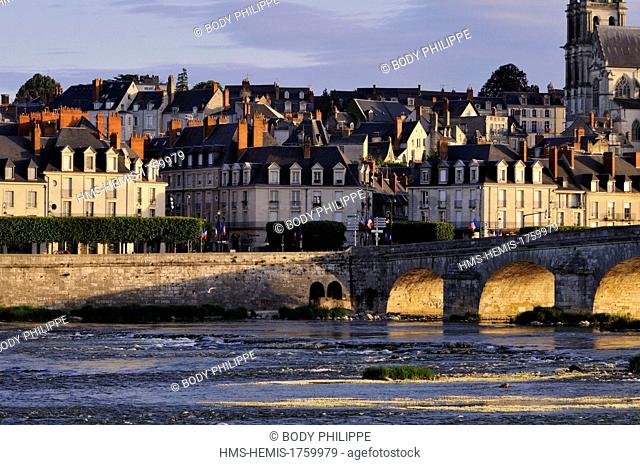 France, Loir et Cher, Loire Valley listed as World Heritage by UNESCO, Blois, Pont Jacques Gabriel, bridge over Loire river