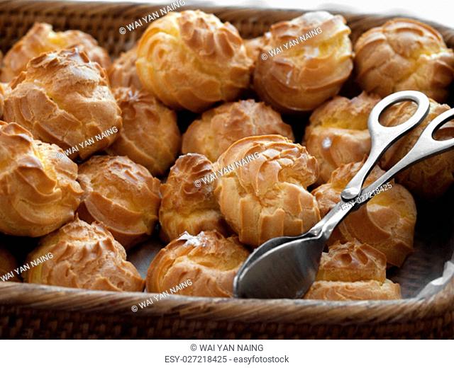 COLOR PHOTO OF CREAM PUFFS