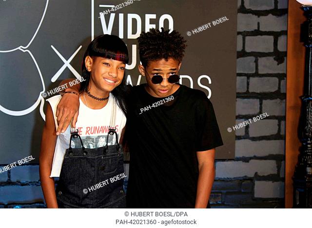 US singers and actors Willow Smith and Jaden Smith arrives on the red carpet for the MTV Video Music Awards at the Barclays Center in Brooklyn, New York, USA