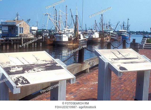 Massachusetts, Buzzards Bay, New Bedford, Fishing boats moored at Buzzard's Bay in New Bedford, Massachusetts