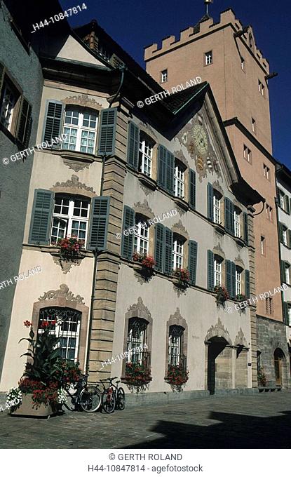 Switzerland, Europe, Canton Aargau, Rheinfelden, Old Town, houses, homes, alley