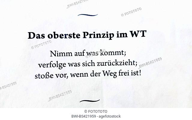 guiding principle of Wing Tsun, Germany