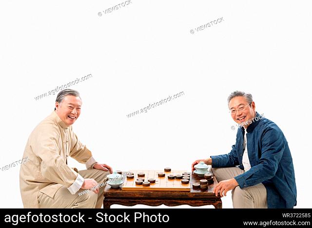 The two old friends playing chess