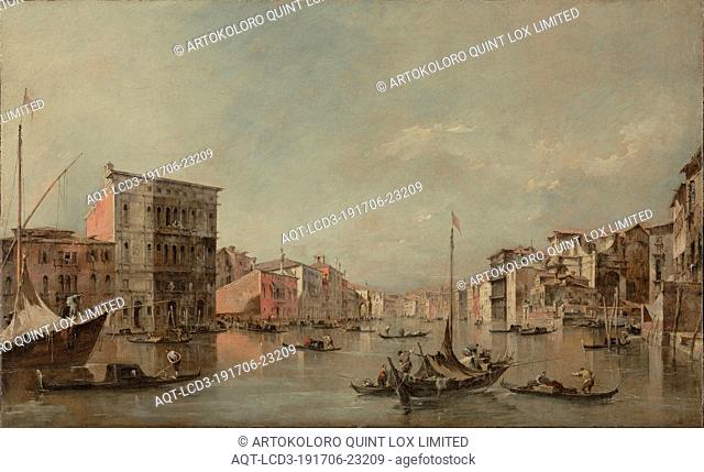 The Grand Canal in Venice with Palazzo Bembo, Francesco Guardi (Italian, 1712 - 1793), about 1768, Oil on canvas, 47 × 76.5 cm (18 1/2 × 30 1/8 in.)