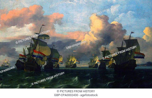 Maritime: The Return of the VOC (Dutch East India Company) Fleet by Ludolf Bakhuizen (1677)