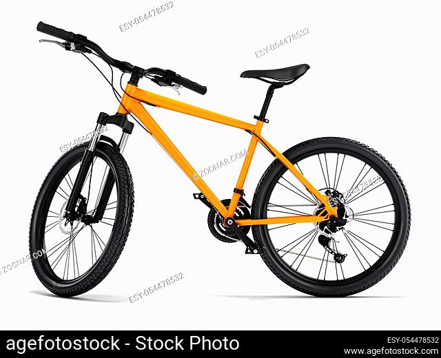 3D Rendering Mountain Bike on a White Background