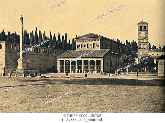 'Roma - Basilica di S. Lorenzo fuori le Mura', 1910. Its double shape is a most interesting and are example of the basilica of the 4th century with the addition...