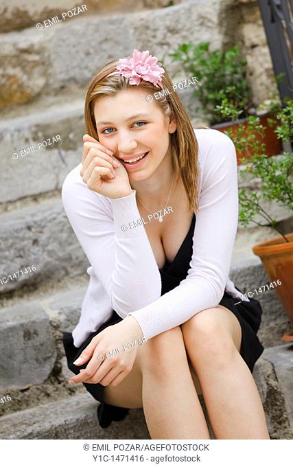 Attractive young woman happy and smiling