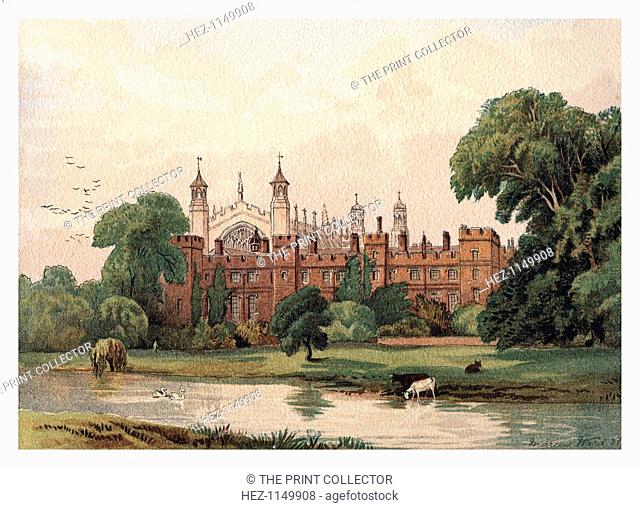 'Eton College', 1880. A watercolour sketch from Windsor Castle and the Water-Way Thither by W H Davenport Adams, published by Marcus Ward and Co, (London, 1880)