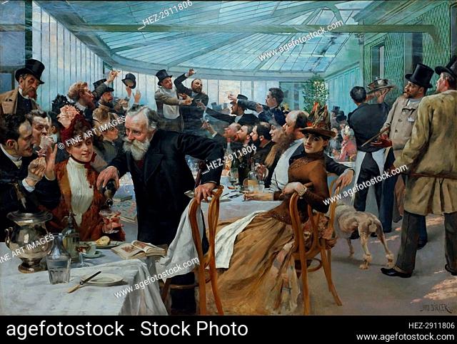 The Scandinavian Artists' Lunch at Café Ledoyen, Paris: Varnishing Day , 1886. Creator: Birger, Hugo (1854-1887)