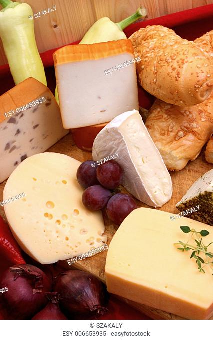 cheese platter with some organic fresh cheese