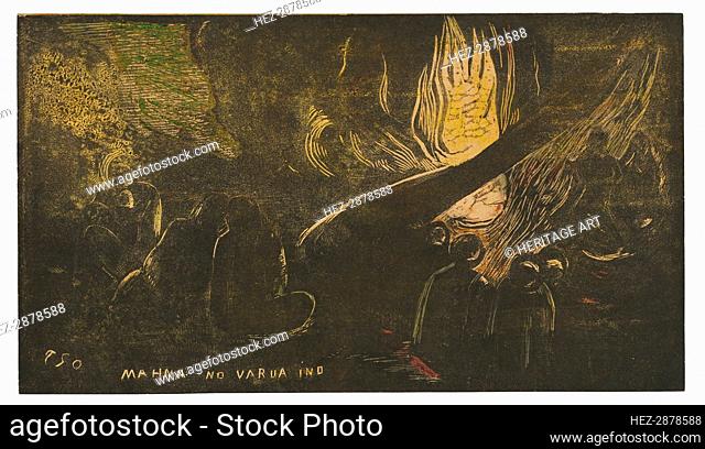 Mahna no varua ino (The Devil Speaks), from the Noa Noa Suite, 1893/94. Creator: Paul Gauguin